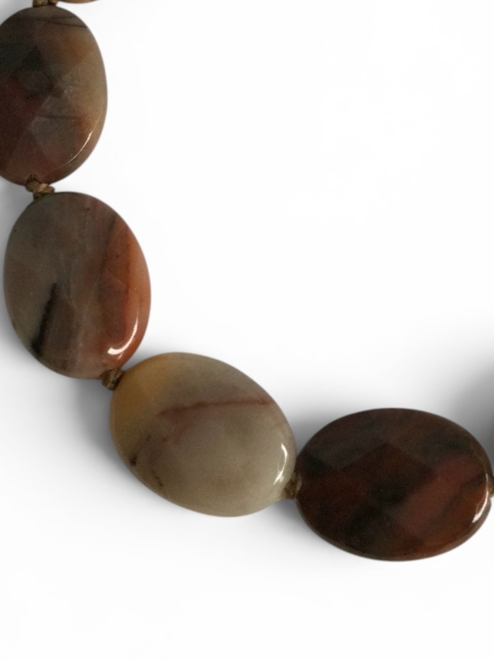 Handmade Faceted Flat Oval Agate Bracelet with Sterling Silver 925 Clasp – 7” - Picture 4 of 15